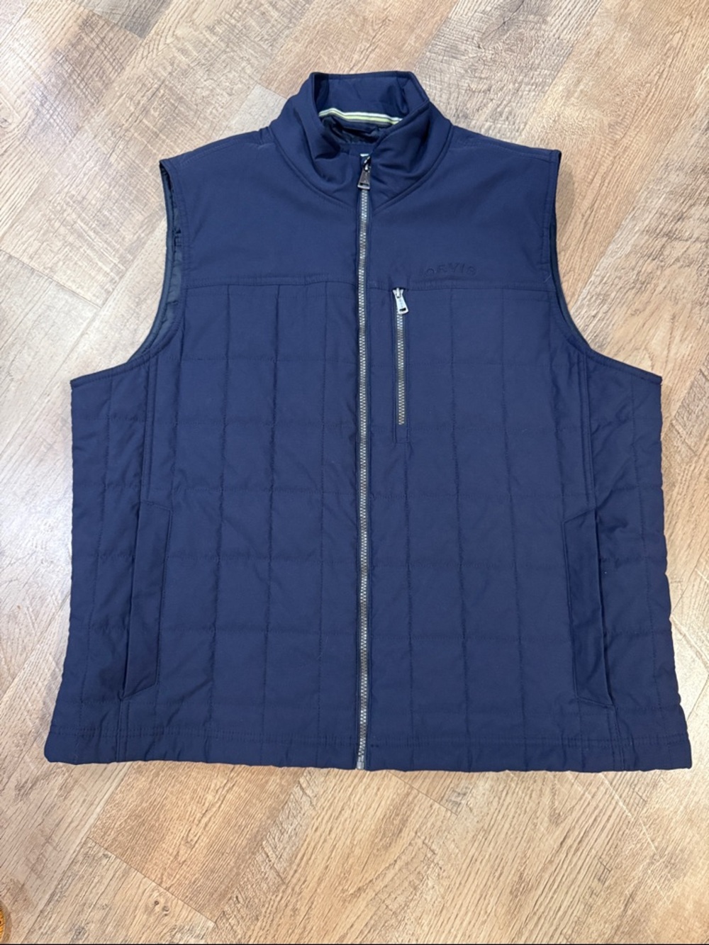 Orvis Navy Quilted Men's Vest with Zip Chest Pocket